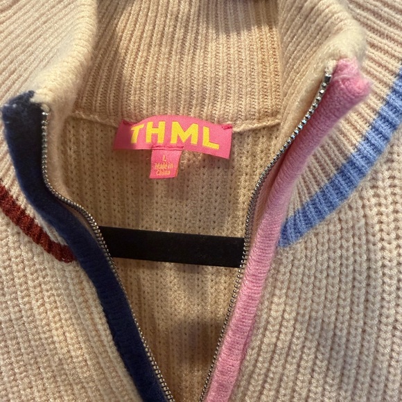 THML Colorblock Quarter Zip Knit Sweater | Size L - Picture 4 of 4